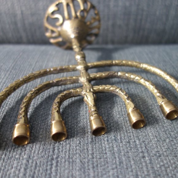 Metal Temple Menorah with Jerusalem Base - Picture 7 of 13